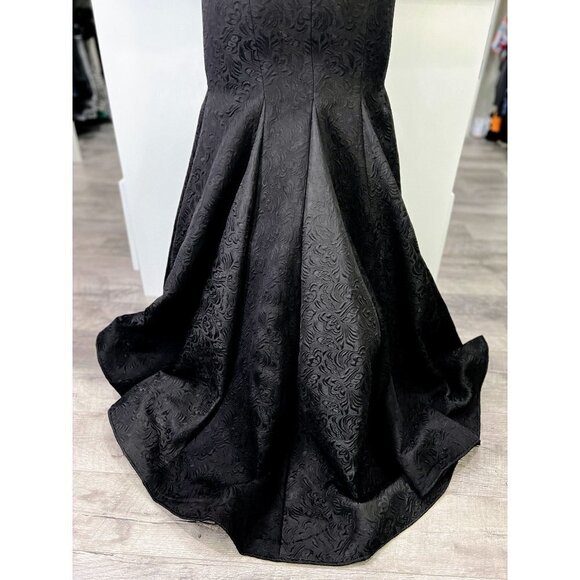 Rachel Allan Black Jacquard Formal Pageant Gown $1198 - Picture 9 of 13
